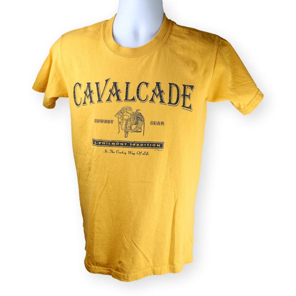 Perrin Cavalcade Yellow Graphic Tee | Men’s Small | Cotton Crew Neck